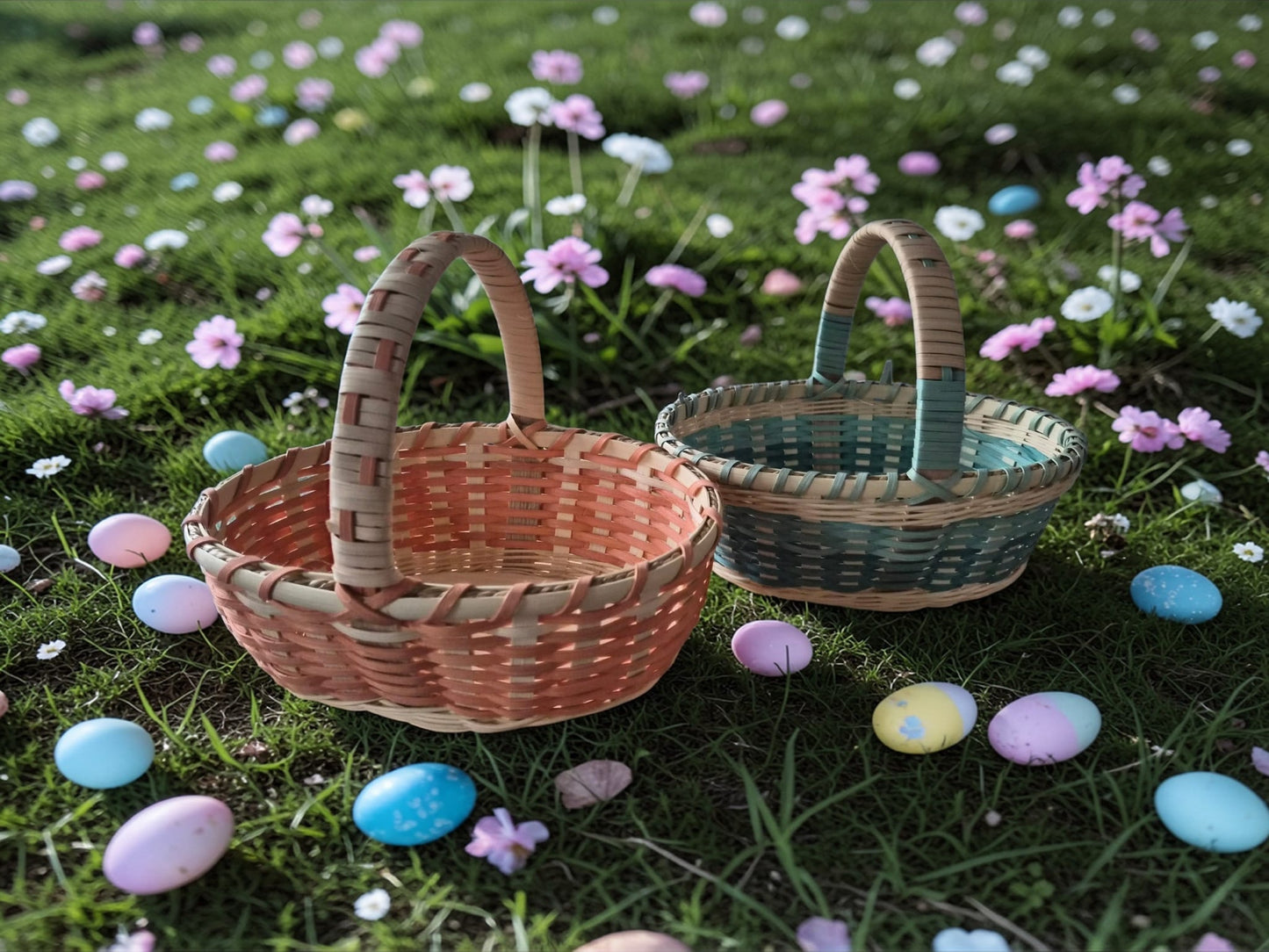 Handle Basket with Braided Rim
