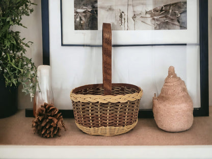 Handle Basket with Braided Rim