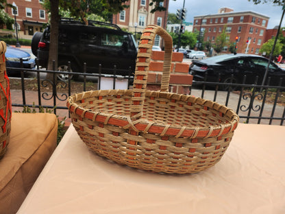 Handle Basket with Braided Rim