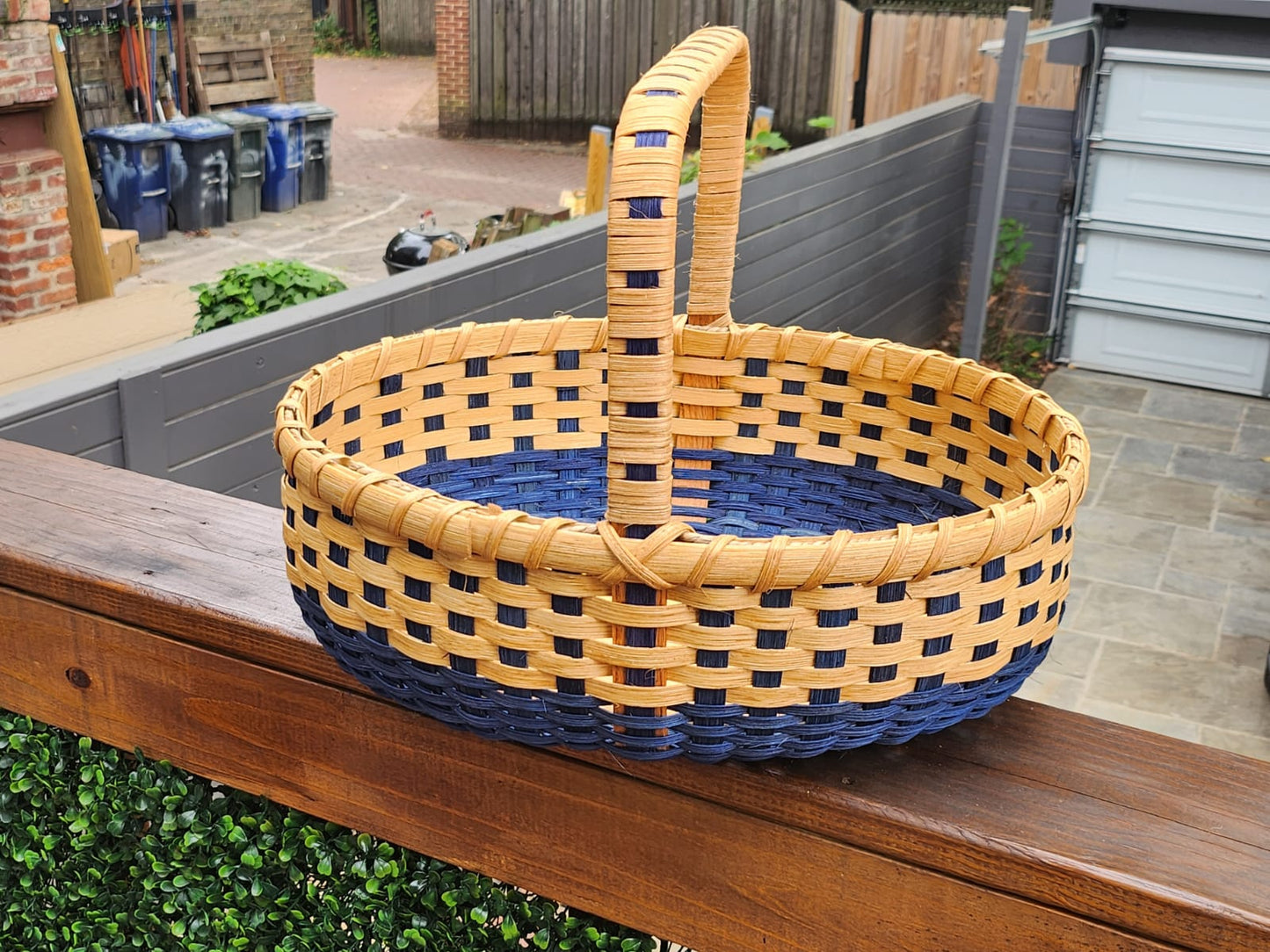 Handle Basket with Braided Rim