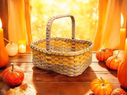 Handle Basket with Braided Rim